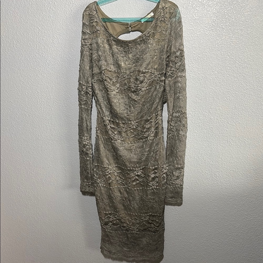 Gold Long Sleeve Bodycon Dress for Cocktail
